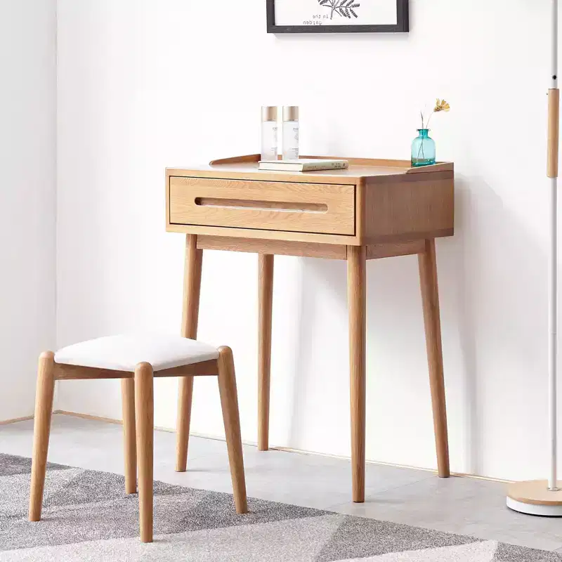 Okak 23.62IN Modern Wooden Standing Desk, Office Desk with 1 Large Drawer, Computer Desk for Home, Office, Classroom, Library, Oak