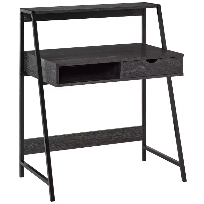 Home Office Desk, Computer Desk for Small Spaces, Writing Table with Drawer and Storage Shelves