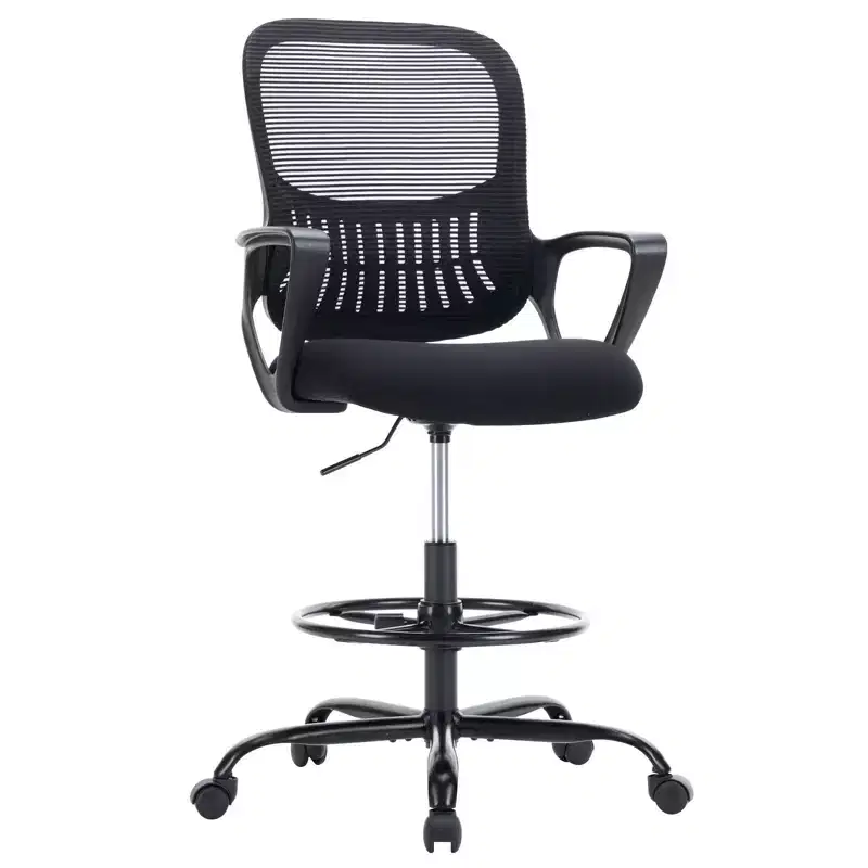 Adjustable Foot Ring Tall Office Chair for Standing Desk, Counter Height Design