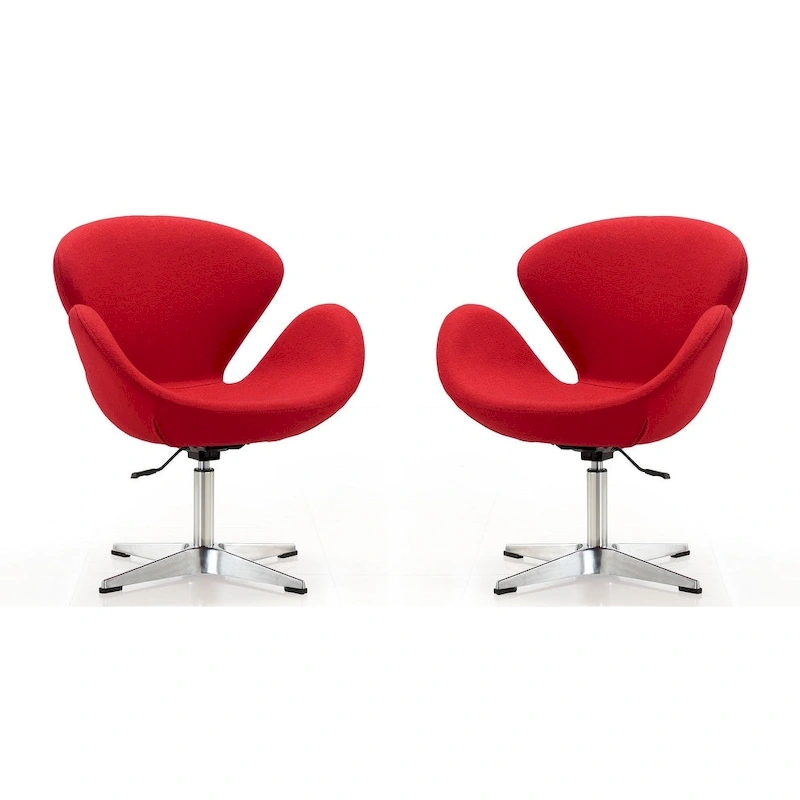 Manhattan Comfort Chrome Adjustable Swivel Chair (Set of 2)