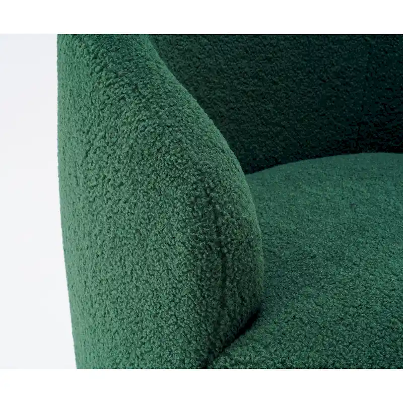 Green Modern 25.6 Swivel Barrel Chair with Metal Ring