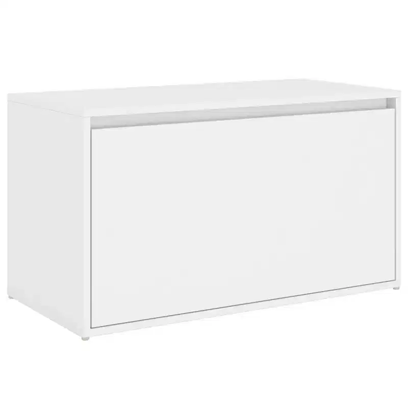 vidaXL Bench White Engineered Wood 31.5x15.7x17.7 in Bench Rectangular